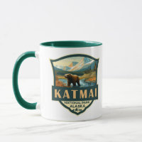 Katmai National Park Illustration Retro Badge