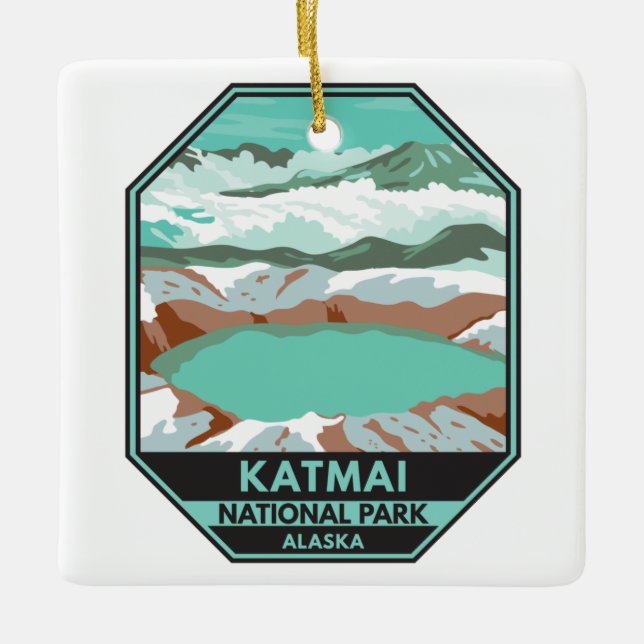 Katmai National Park Summit Crater Lake Alaska  Ceramic Ornament (Front)