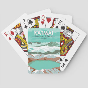 Katmai National Park Summit Crater Lake Alaska Playing Cards