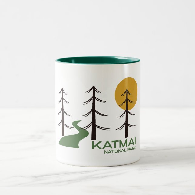 Katmai National Park Trail Two-Tone Coffee Mug (Center)
