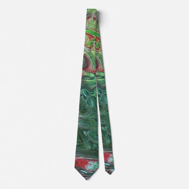 Katmandu 2 Wild Green Abstract Tie (Front)