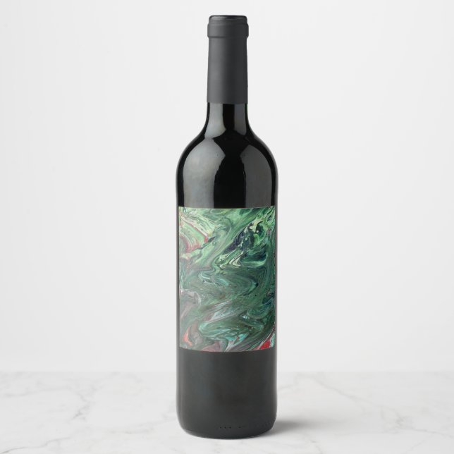 Katmandu 3 Mesmerising Abstract Wine Bottle Label (Front)