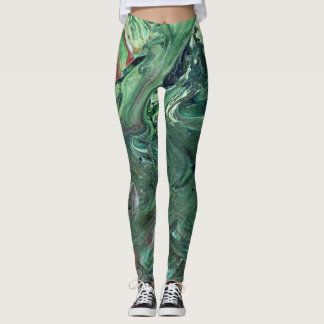 Katmandu 3 Mesmerising Green Abstract Leggings