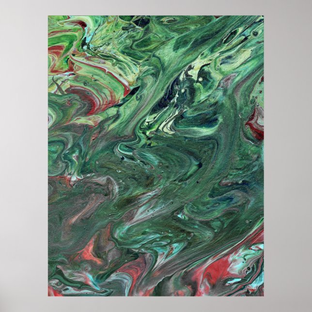 Katmandu 3 Mesmerising Green Abstract Poster Print (Front)