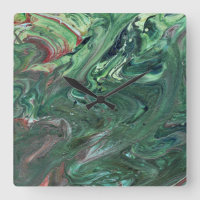 Katmandu 3 Mesmerising Green Abstract Wall Clock