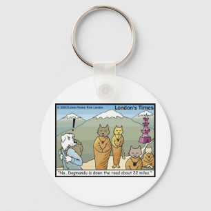 Katmandu Dogmandu Dog Vs Cat Funny Gifts & Tees Key Ring