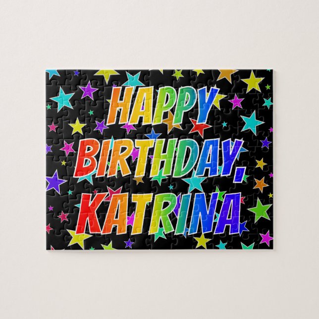 "KATRINA" First Name, Fun "HAPPY BIRTHDAY" Jigsaw Puzzle (Horizontal)