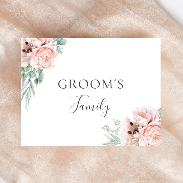 Katrina Pink Floral Groom's Family Wedding Sign (Creator Uploaded)