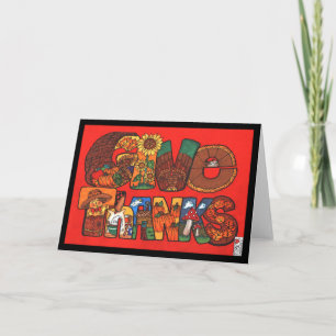 Kat's Lively Letters - GIVE THANKS Card