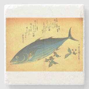 Katsuo (Skipjack Tuna) - Hiroshige's Colourful Fis Stone Coaster