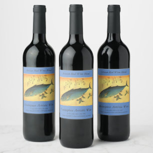 Katsuo (Skipjack Tuna) - Hiroshige's Colourful Fis Wine Label