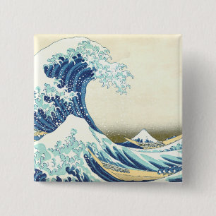 Katsushika Great Wave off Kanagawa Button