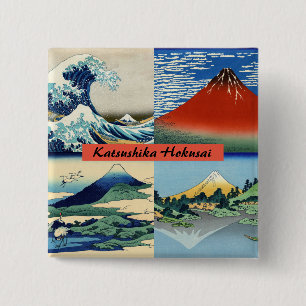 Katsushika Hokusai - 36 Views of Mount Fuji 15 Cm Square Badge