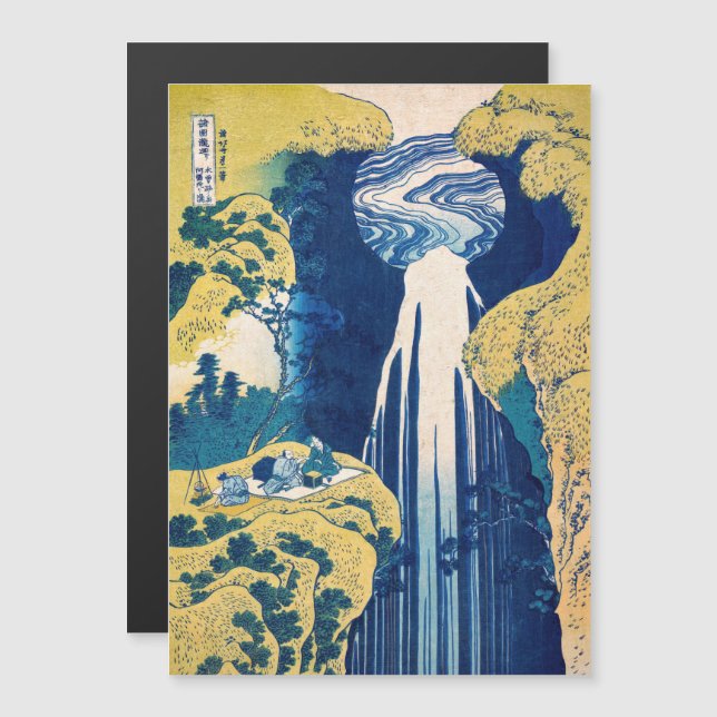 Katsushika Hokusai - Amida Falls Magnetic Card (Front/Back)