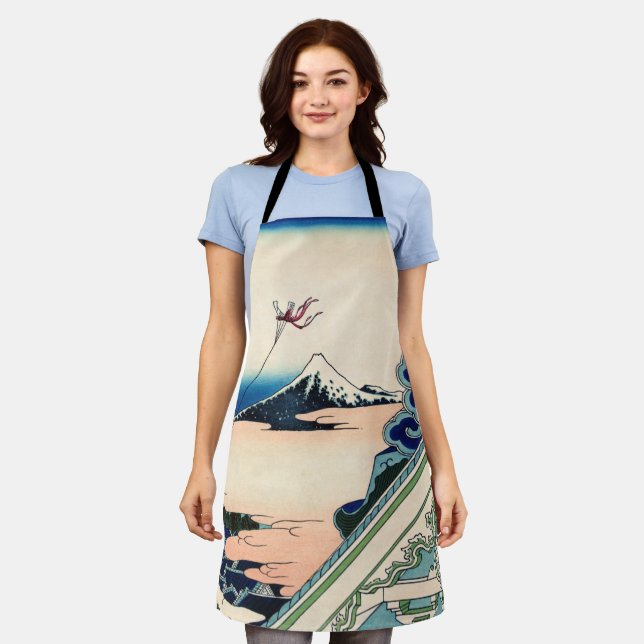 Katsushika Hokusai - Asakusa Honganji temple, Edo Apron (Worn)