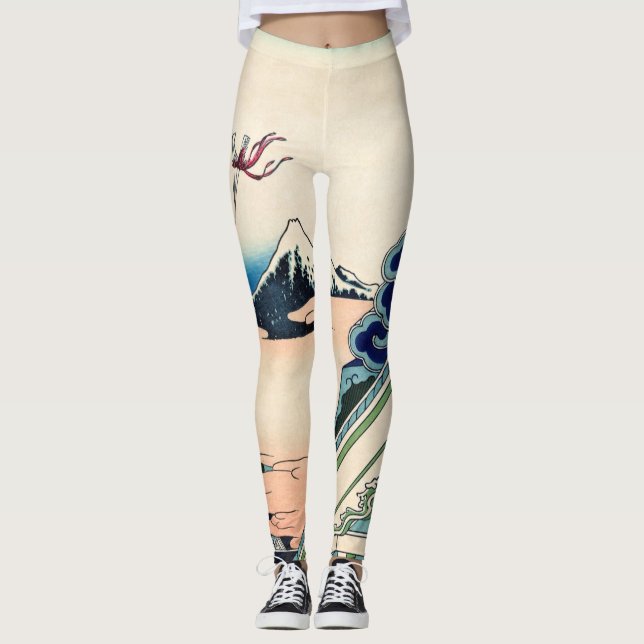 Katsushika Hokusai - Asakusa Honganji temple, Edo Leggings (Front)