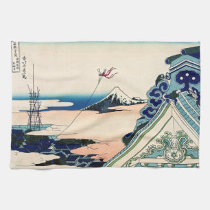 Katsushika Hokusai - Asakusa Honganji temple, Edo Tea Towel