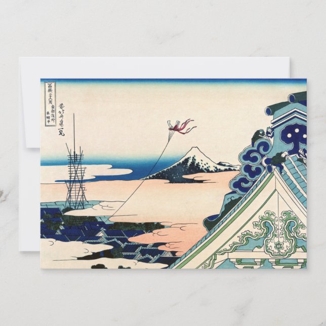 Katsushika Hokusai - Asakusa Honganji temple, Edo Thank You Card (Front)