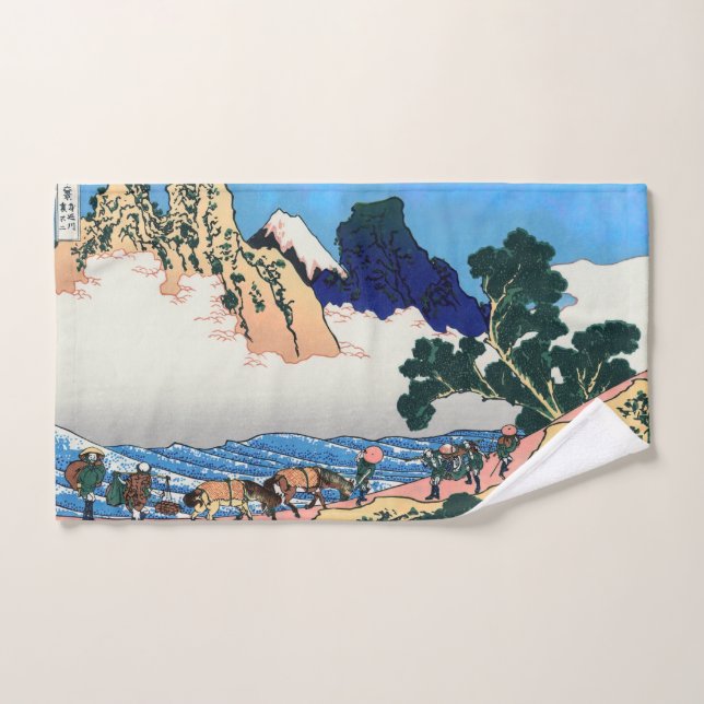 Katsushika Hokusai - Back of Fuji, Minobu river Bath Towel Set (Hand Towel)