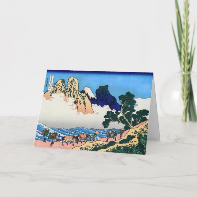 Katsushika Hokusai - Back of Fuji, Minobu river Card (Front)