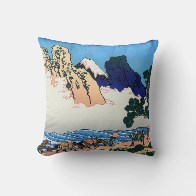Katsushika Hokusai - Back of Fuji, Minobu river Cushion (Front)