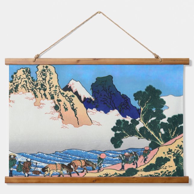 Katsushika Hokusai - Back of Fuji, Minobu river Hanging Tapestry (Front)