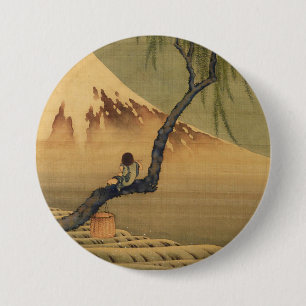 Katsushika Hokusai Boy Viewing Mount Fuji 7.5 Cm Round Badge