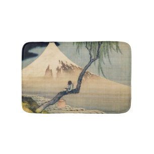Katsushika Hokusai - Boy Viewing Mount Fuji Bath Mat