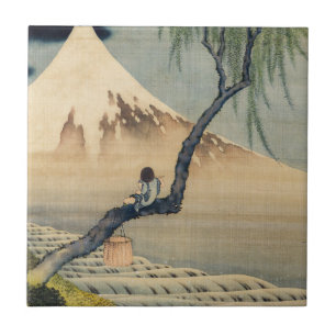 Katsushika Hokusai - Boy Viewing Mount Fuji Ceramic Tile