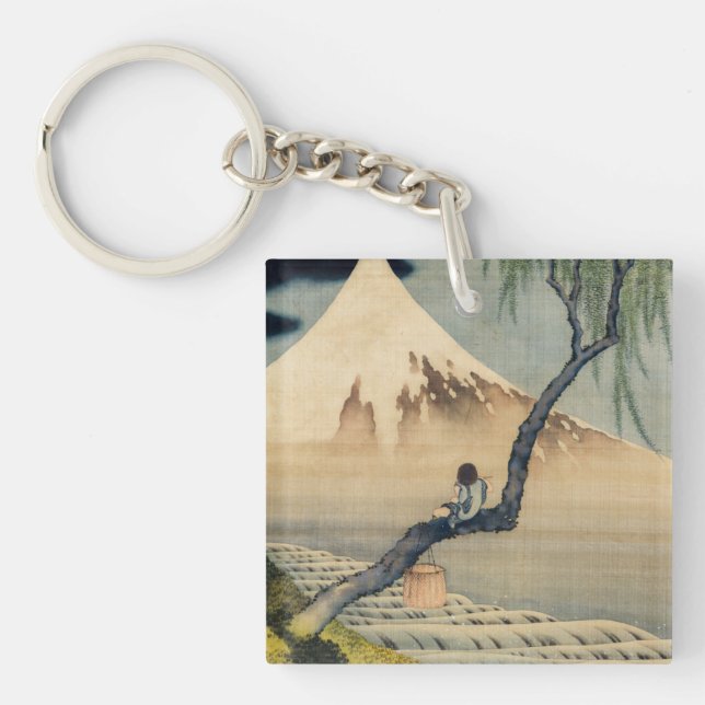 Katsushika Hokusai - Boy Viewing Mount Fuji Key Ring (Front)