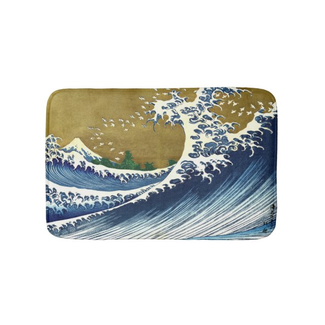 Katsushika Hokusai - Coloured Big Wave Bath Mat (Front)