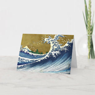 Katsushika Hokusai - Coloured Big Wave Card