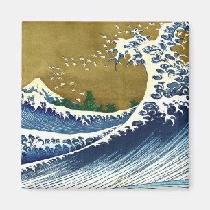 Katsushika Hokusai - Coloured Big Wave Magnet