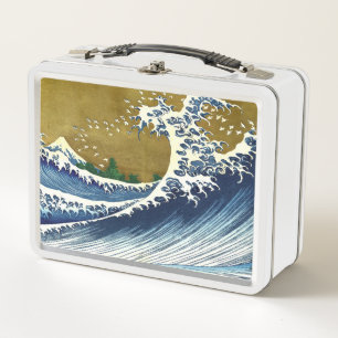 Katsushika Hokusai - Coloured Big Wave Metal Lunch Box