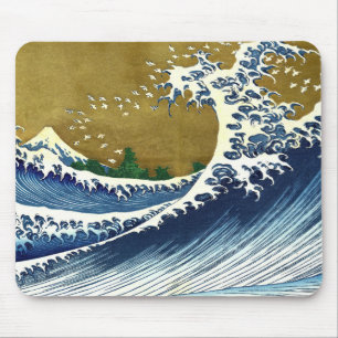 Katsushika Hokusai - Coloured Big Wave Mouse Pad