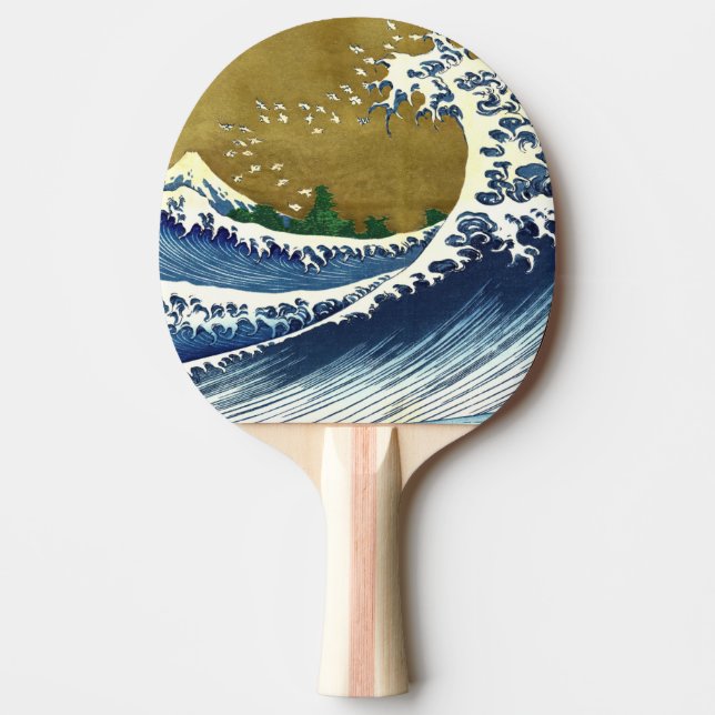 Katsushika Hokusai - Coloured Big Wave Ping Pong Paddle (Front)