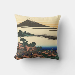 Katsushika Hokusai  Dawn in Kai province Poster Cushion