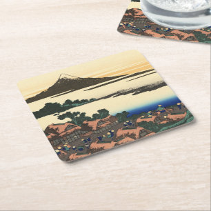 Katsushika Hokusai Dawn in Kai province Square Paper Coaster