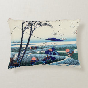 Katsushika Hokusai - Ejiri in the Suruga province Decorative Cushion
