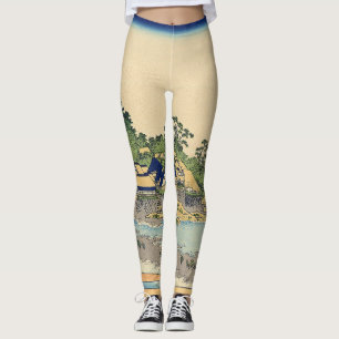 Katsushika Hokusai Enoshima in the Sagami province Leggings
