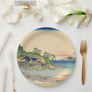 Katsushika Hokusai Enoshima in the Sagami province Paper Plate