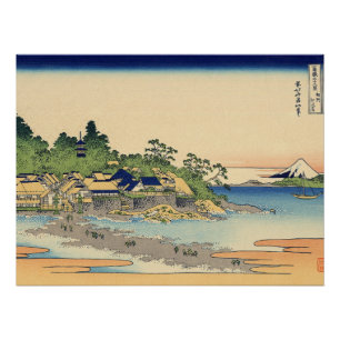 Katsushika Hokusai Enoshima in the Sagami province Poster