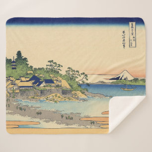 Katsushika Hokusai Enoshima in the Sagami province Sherpa Blanket