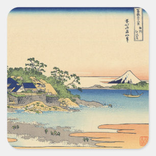 Katsushika Hokusai Enoshima in the Sagami province Square Sticker