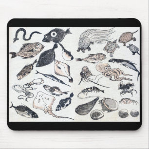 Katsushika Hokusai, Fish dish Mouse Pad