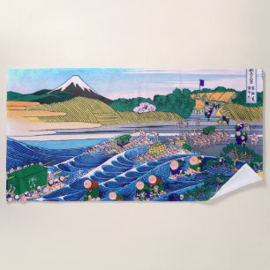 Katsushika Hokusai - Fuji from Kanaya on Tokaido Beach Towel