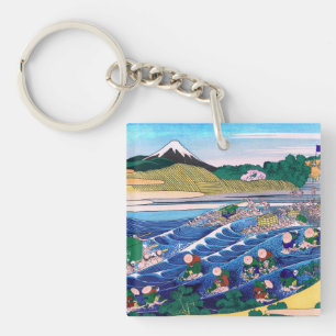 Katsushika Hokusai - Fuji from Kanaya on Tokaido Key Ring