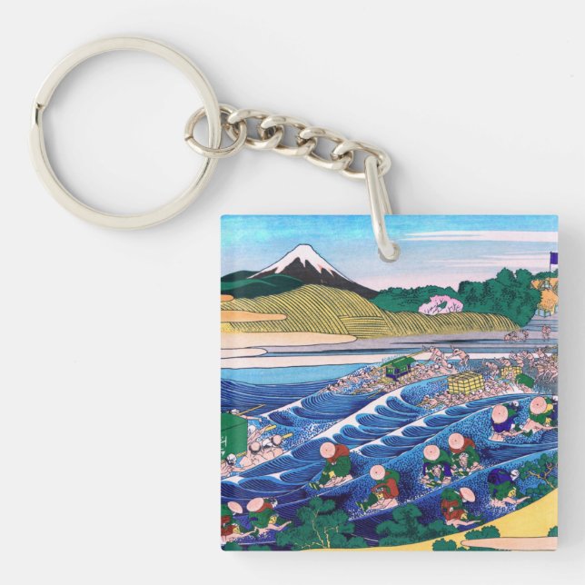 Katsushika Hokusai - Fuji from Kanaya on Tokaido Key Ring (Front)