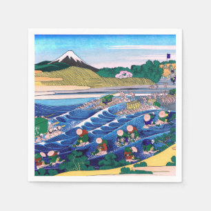 Katsushika Hokusai - Fuji from Kanaya on Tokaido Napkin