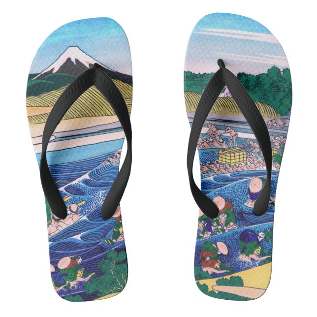 Katsushika Hokusai - Fuji from Kanaya on Tokaido Thongs (Footbed)
